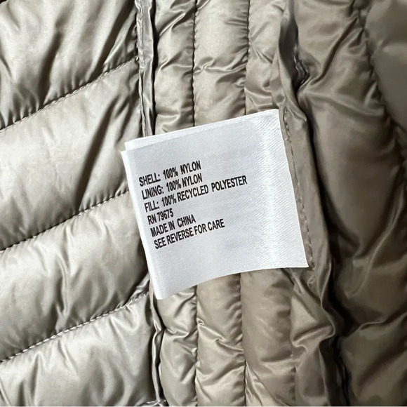 MICHAEL Michael Kors Packable Longline Hooded Puffer Jacket Size Medium Khaki - Picture 11 of 13